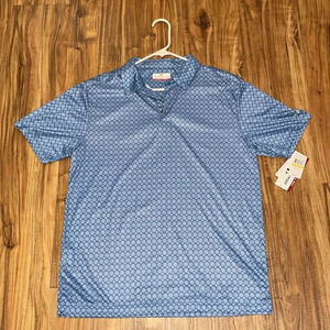 Grand slam men’s medium polo shirt sun protection short sleeve blue stretch golf